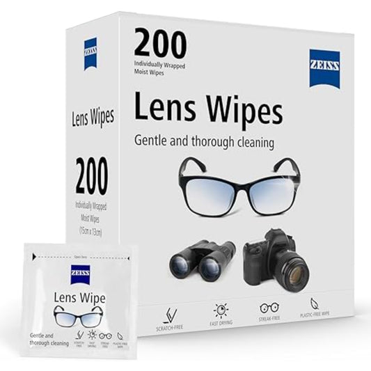 Lens Cleaning Wipes – Individually Packed, Disposable Cloths for Glasses, Cameras, Binoculars – 200 Count