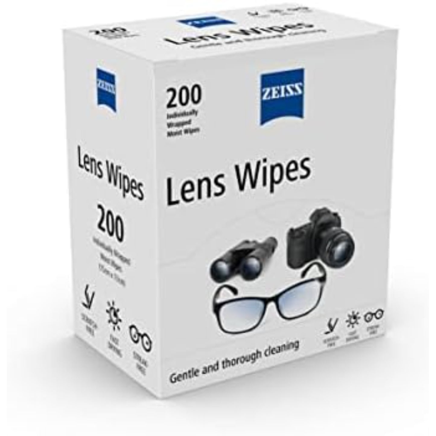 Lens Cleaning Wipes – Individually Packed, Disposable Cloths for Glasses, Cameras, Binoculars – 200 Count