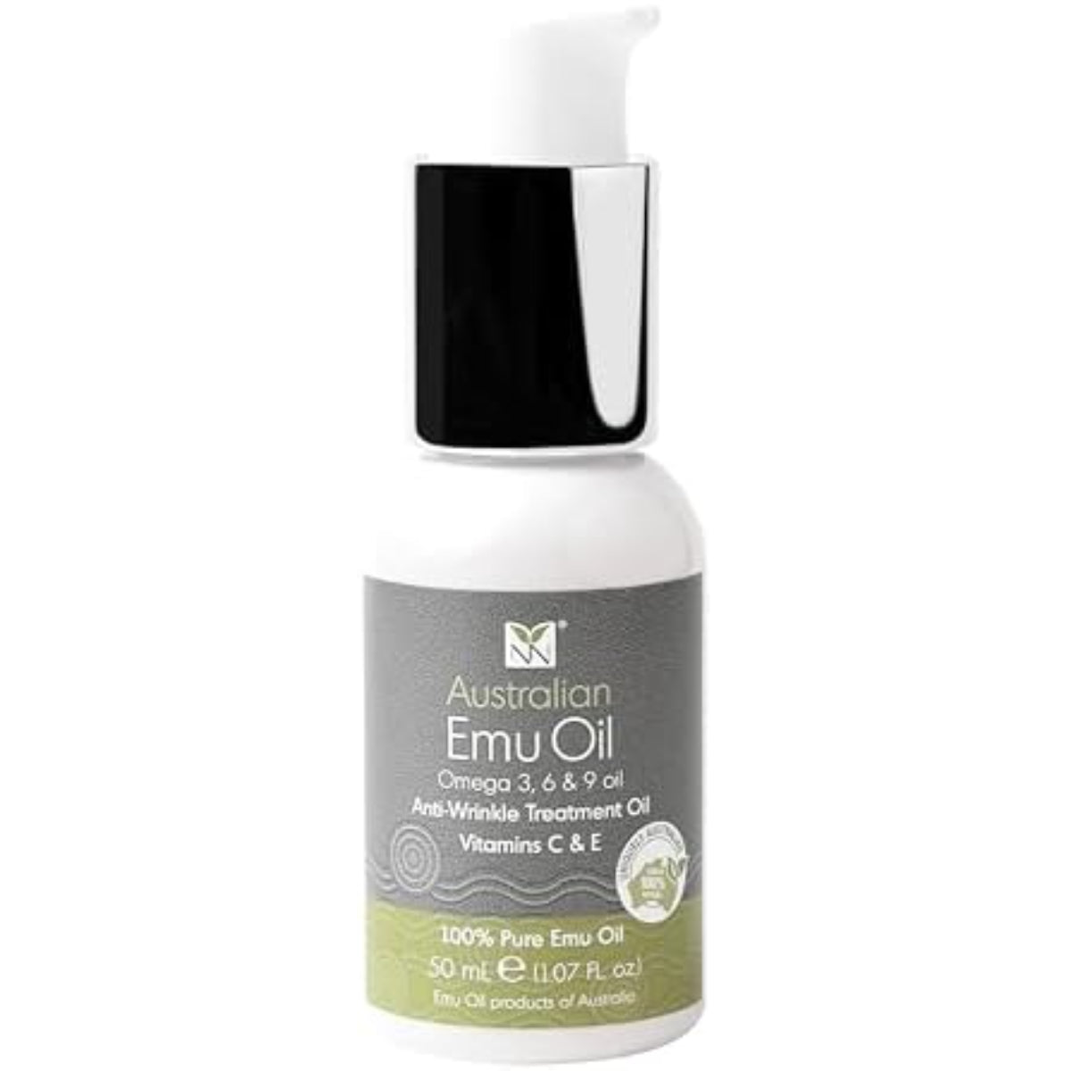 Natural Face & Body Oil 50ml – Anti-Age Serum with Emu Oil, Vitamins C & E, Omega 3 6 9, Fine Line Care