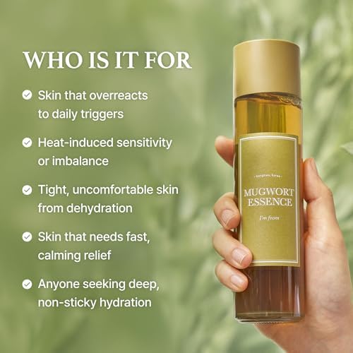Mugwort Essence 5.4 fl oz – 100% Vegan, Soothes Sensitive Skin, Redness Relief, Hydrating Toner