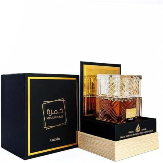 Khamrah Eau De Parfum Spray for Men by Lattafa 3.4oz – Long-Lasting, Luxurious Scent, Daily Fragrance