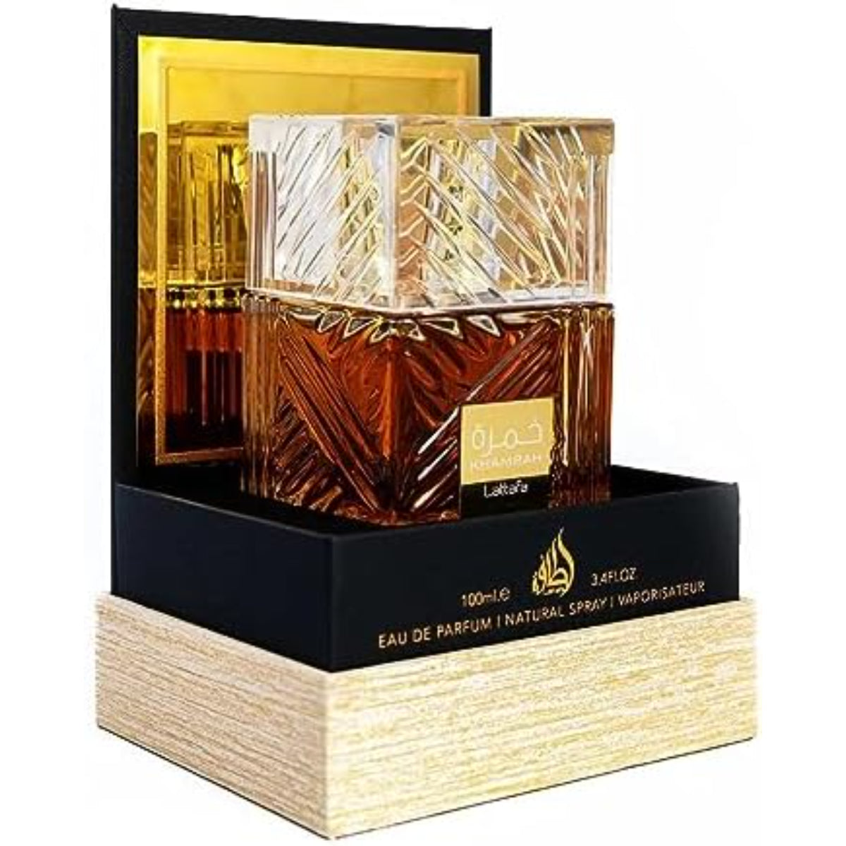 Khamrah Eau De Parfum Spray for Men by Lattafa 3.4oz – Long-Lasting, Luxurious Scent, Daily Fragrance