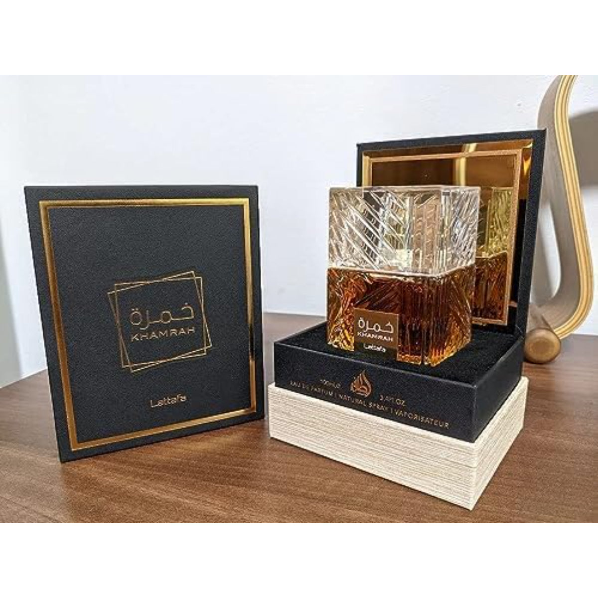 Khamrah Eau De Parfum Spray for Men by Lattafa 3.4oz – Long-Lasting, Luxurious Scent, Daily Fragrance
