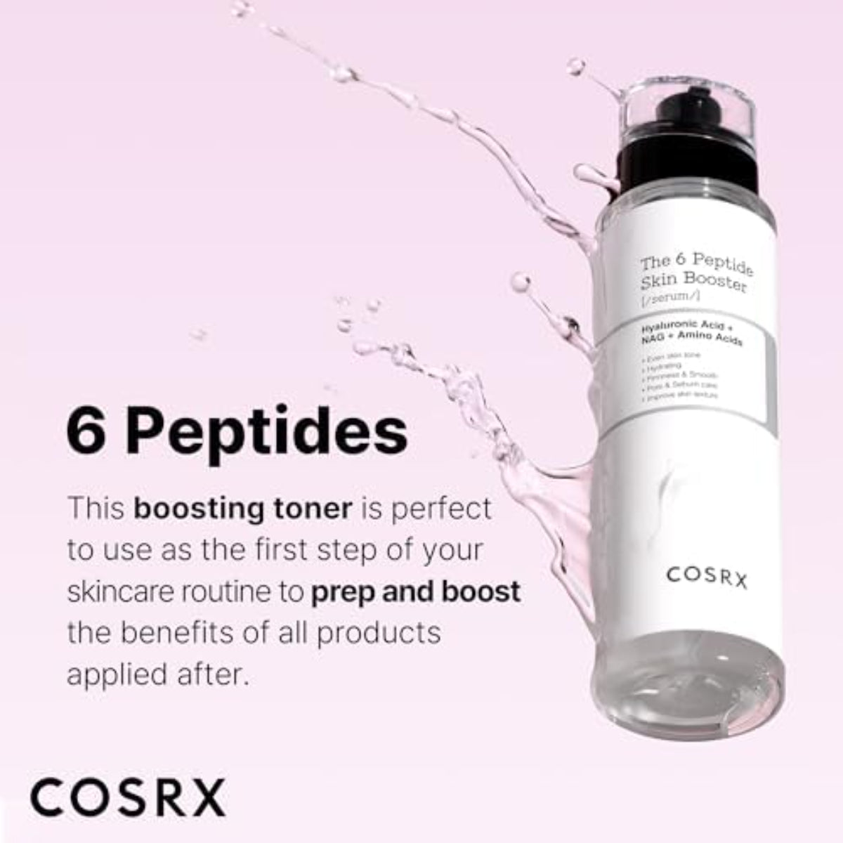 6 Peptide Collagen Toner 150ml – Hydrating & Firming Serum with Niacinamide & Hyaluronic Acid