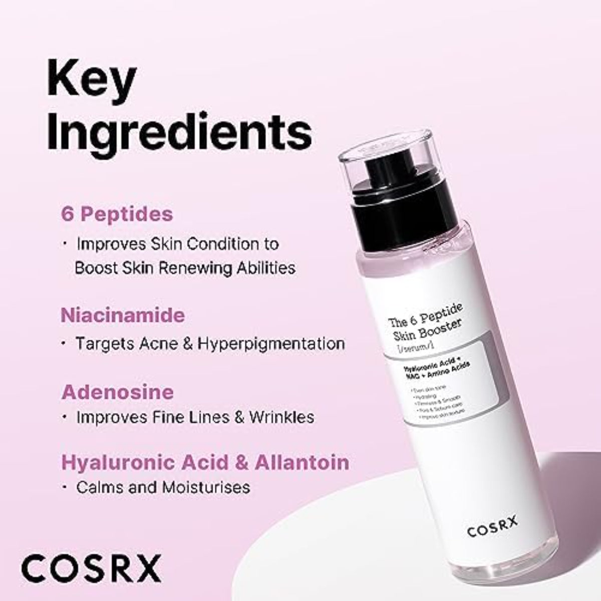 6 Peptide Collagen Toner 150ml – Hydrating & Firming Serum with Niacinamide & Hyaluronic Acid