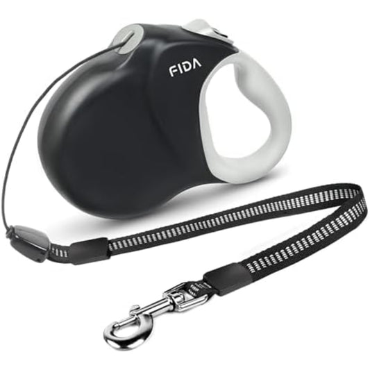 Retractable Dog Lead 9m/30FT – Heavy Duty Extendable Cord for Medium and Large Dogs up to 50kg, Black