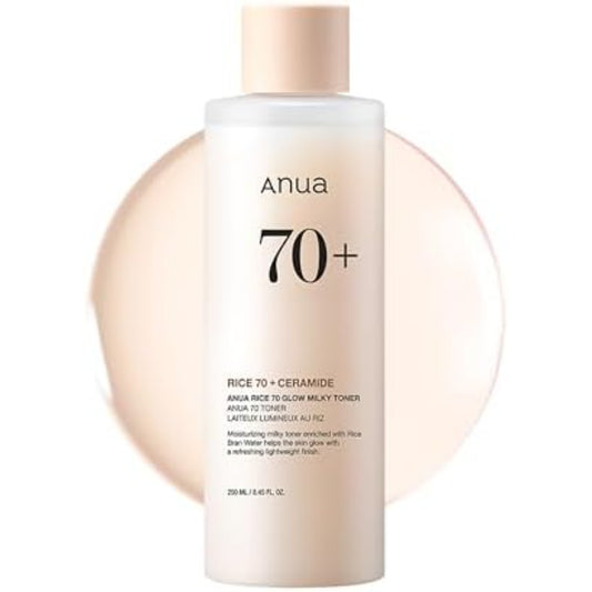 Rice 70 Glow Milky Toner 250ml – Glass Skin, Hydrating & Brightening with Niacinamide & Ceramides